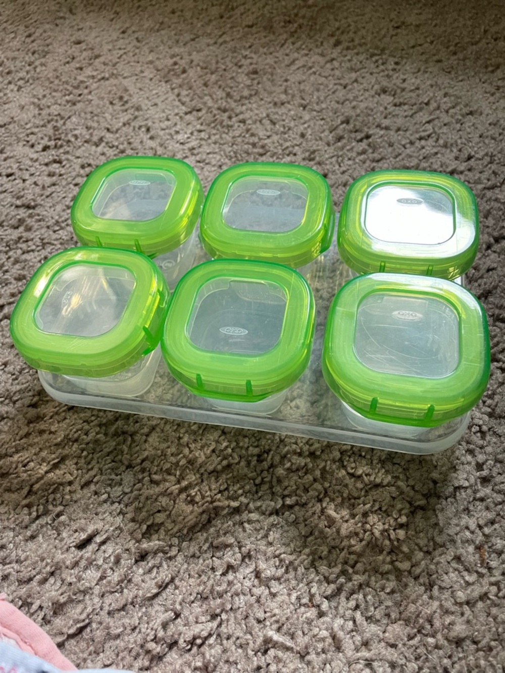 Oxo tot baby blocks food containers - freezer storage. Complete set.